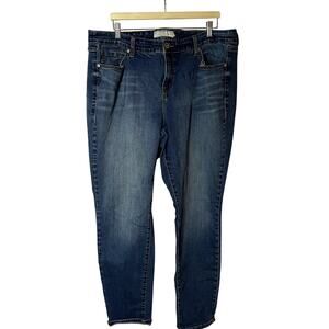 Torrid curvy skinny blue jeans women's size 22R denim cotton casual pants flaw